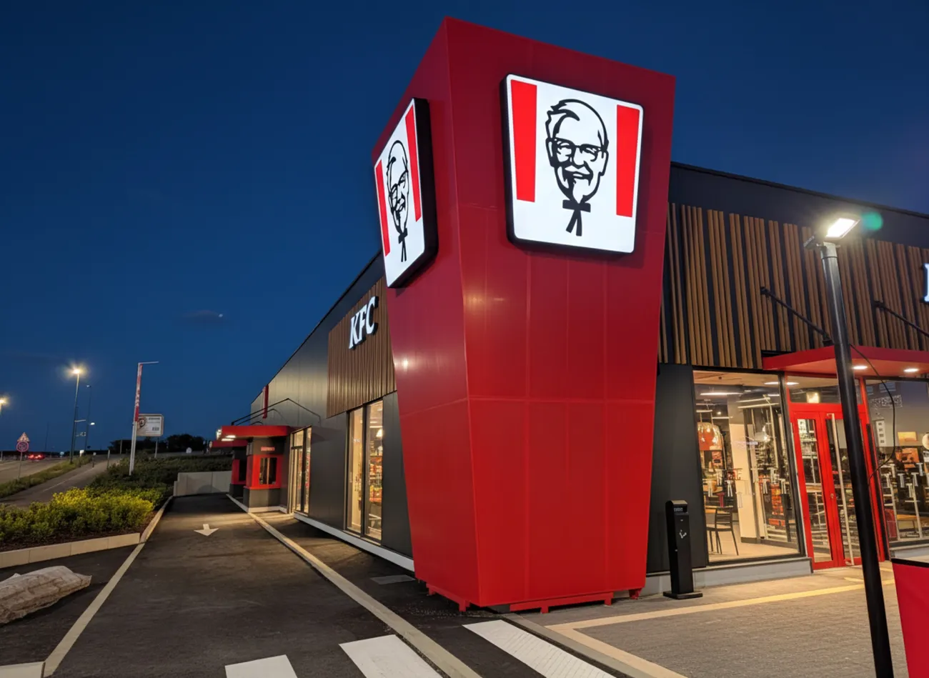 Enseigne et habillage de façade KFC
